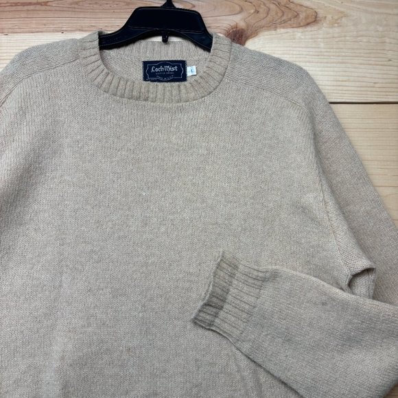 Loch Mist Other - Vintage Loch Mist Wool Sweater Mens Large Brown Tan Crewneck Pullover USA Made